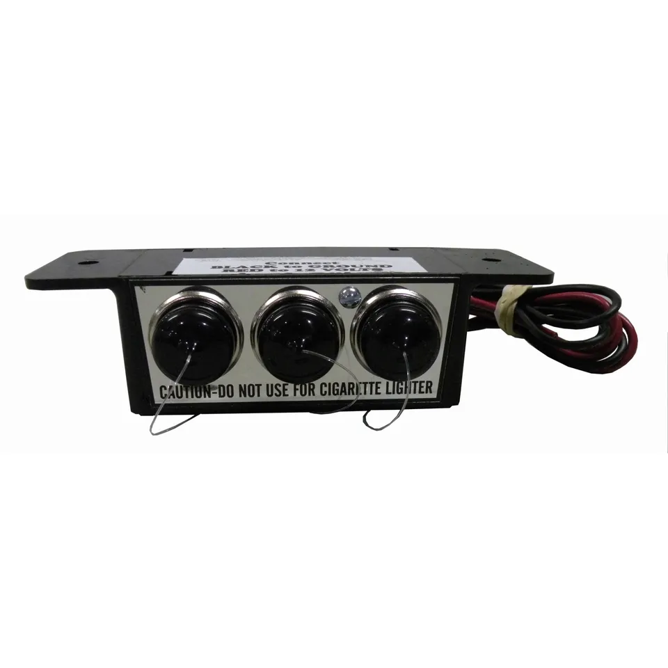 D&R 14.0553 triple outlet 12V console power accessory marked caution do not use for cigarette lighter
