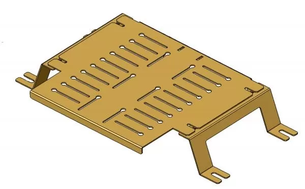 D&R 905-0106A floor plate and leg kit for 2011-2020 Chevy Express console mounting, slotted steel plate