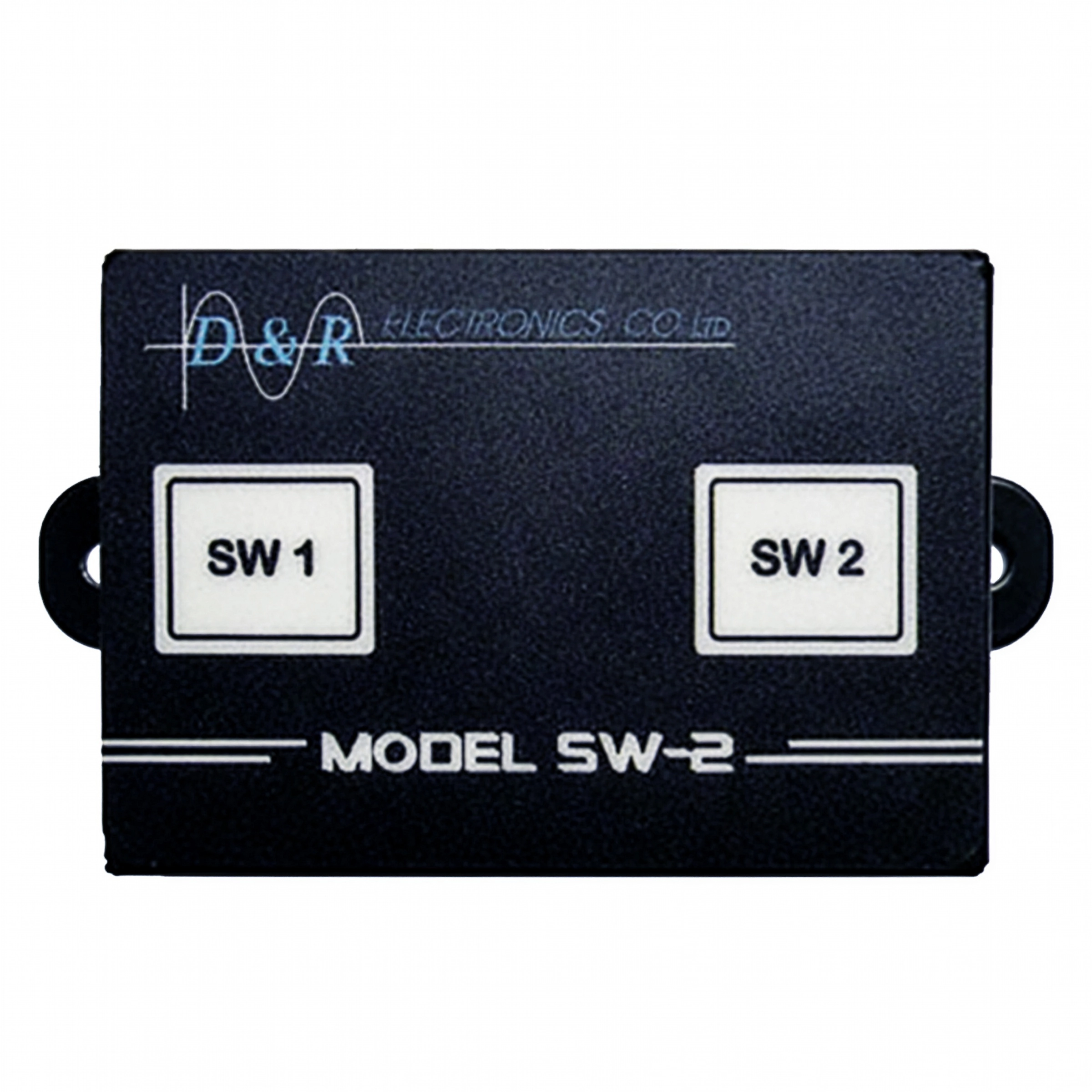 D&R SW-2 dual switch module with backlit SW 1 and SW 2 buttons on a black anti-spill LEXAN front