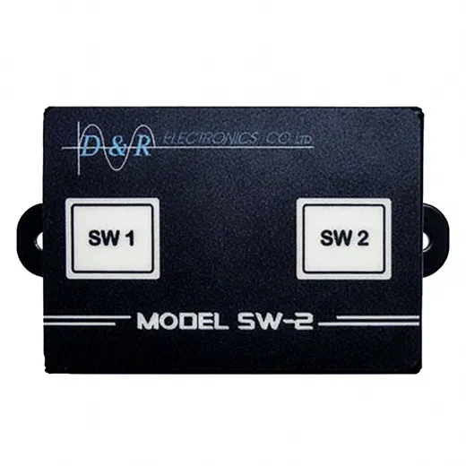 D&R SW-2 dual switch module with backlit SW 1 and SW 2 buttons on a black anti-spill LEXAN front