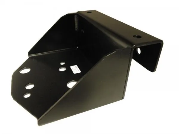 D&R 935-0067A single pushbar inverted speaker bracket in black powder-coated steel with slotted bolt holes