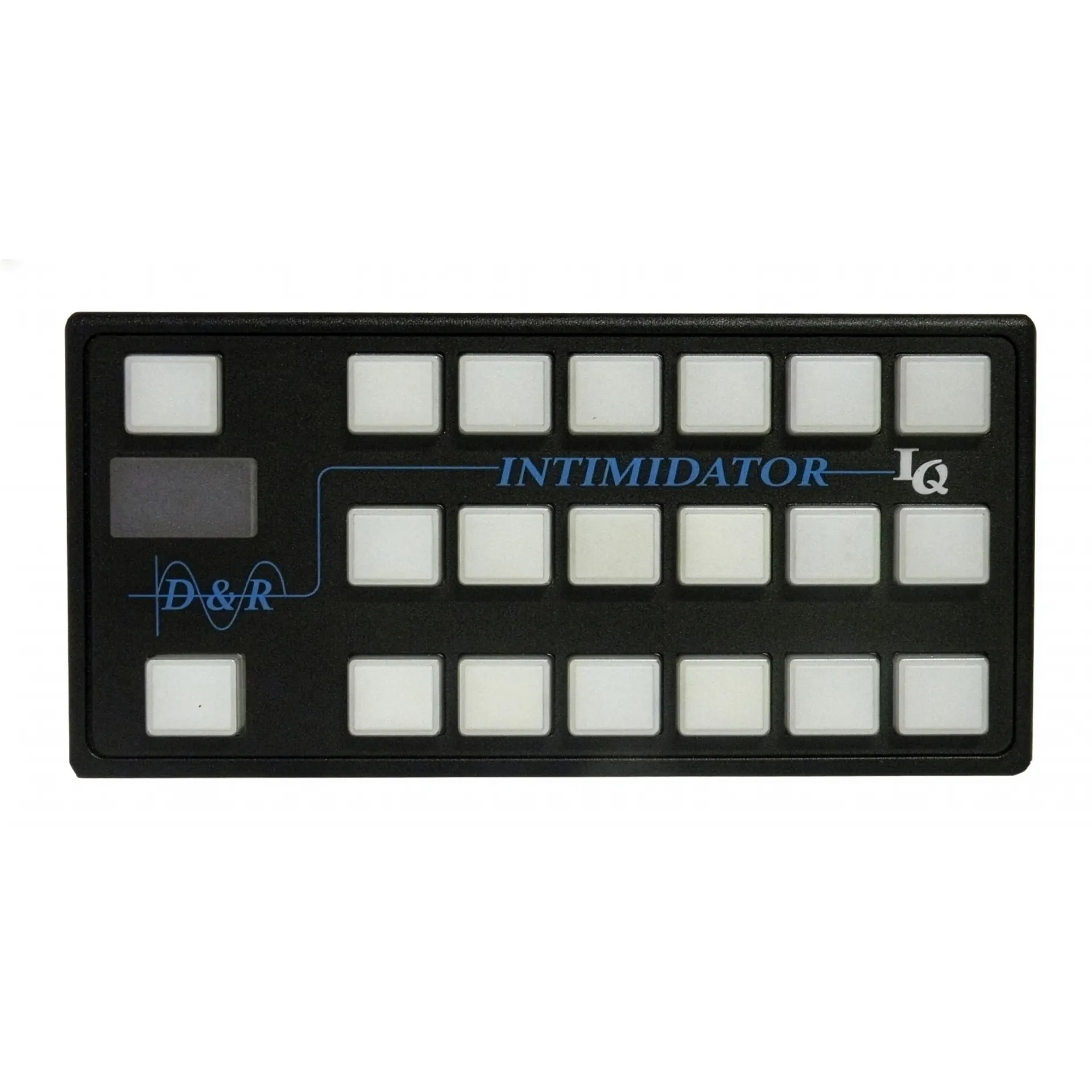 D&R F5M-IQTP control system faceplate with 20 backlit push buttons, OLED display window and Intimidator IQ label