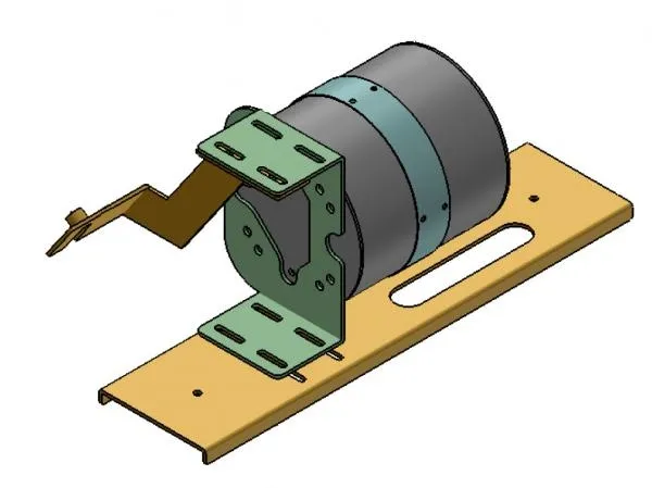 D&R 935-0089A Thunder speaker bracket for the Chevy Tahoe, CAD render with the speaker set on the bumper rail
