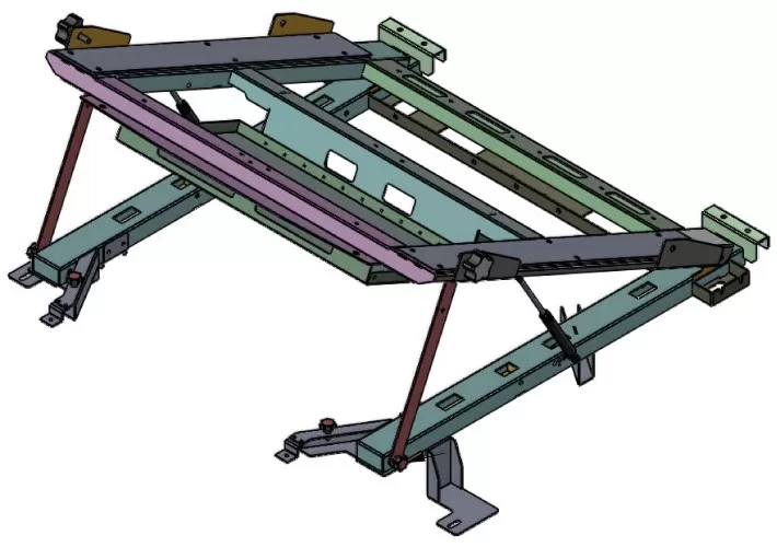 D&R 933-0133A liftable subframe for the 2020 Interceptor Utility, bare frame with the lift arms fitted