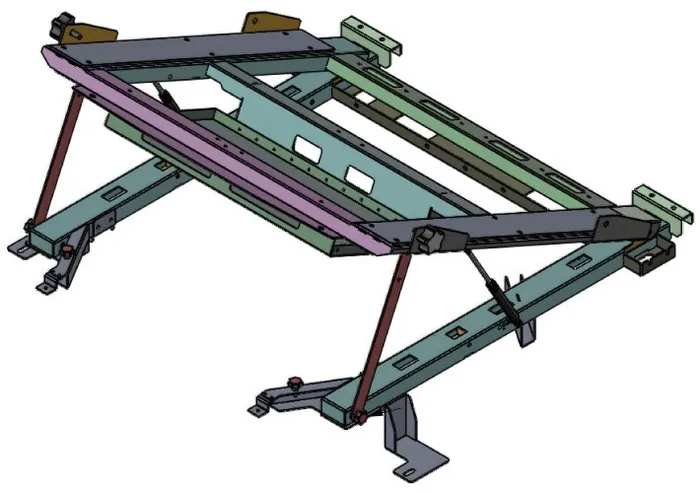 D&R 933-0133A liftable subframe for the 2020 Interceptor Utility, bare frame with the lift arms fitted