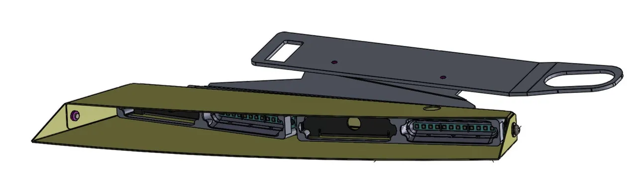 D&R GSVL-IC-CHRGR interior lightbar rendering with its visor bracket and LED modules along the front edge