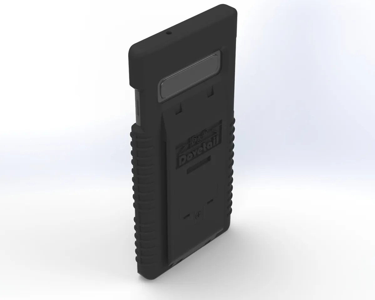 Galaxy S10 seated in the case with its camera bar showing through the rear opening