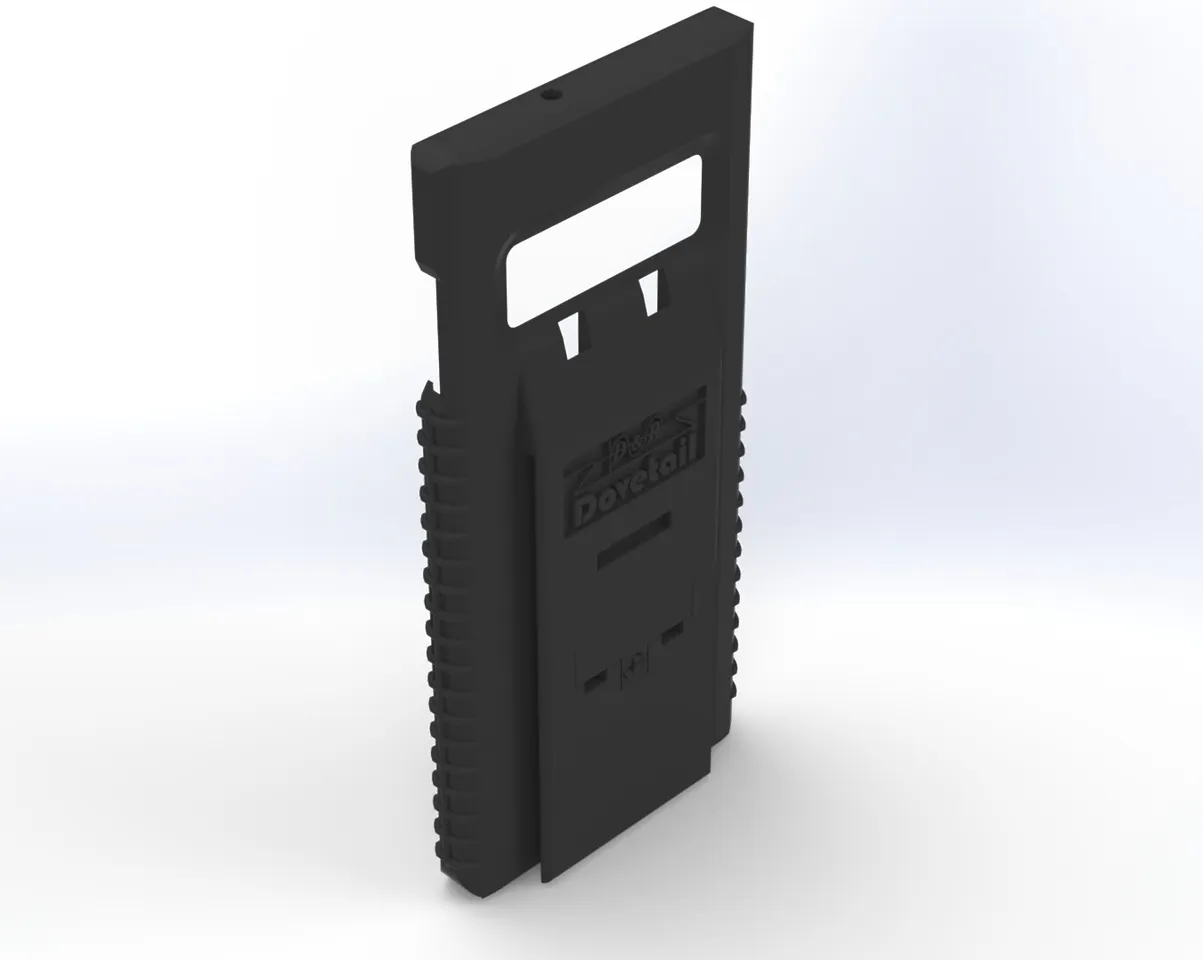 Three-quarter rear view of the assembled case with ribbed side grips and open camera cut-out