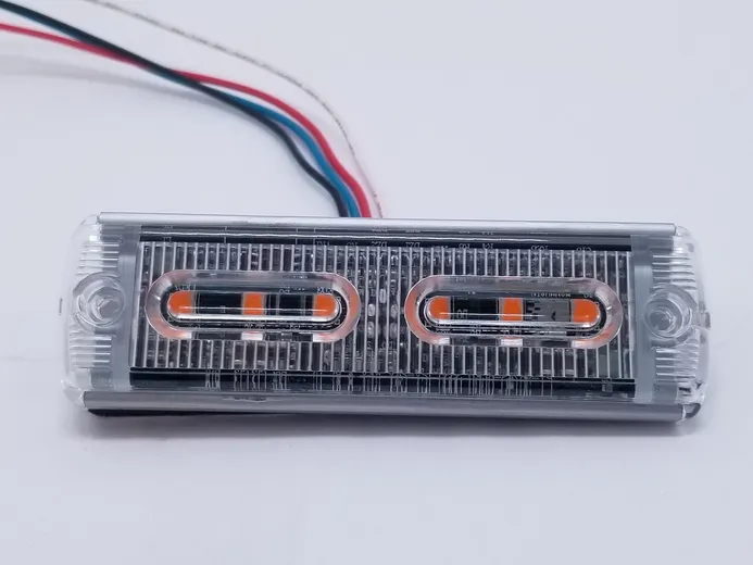 D&R PY-9674-X ultra-thin surface mount LED module with two amber LED optics under a clear lens