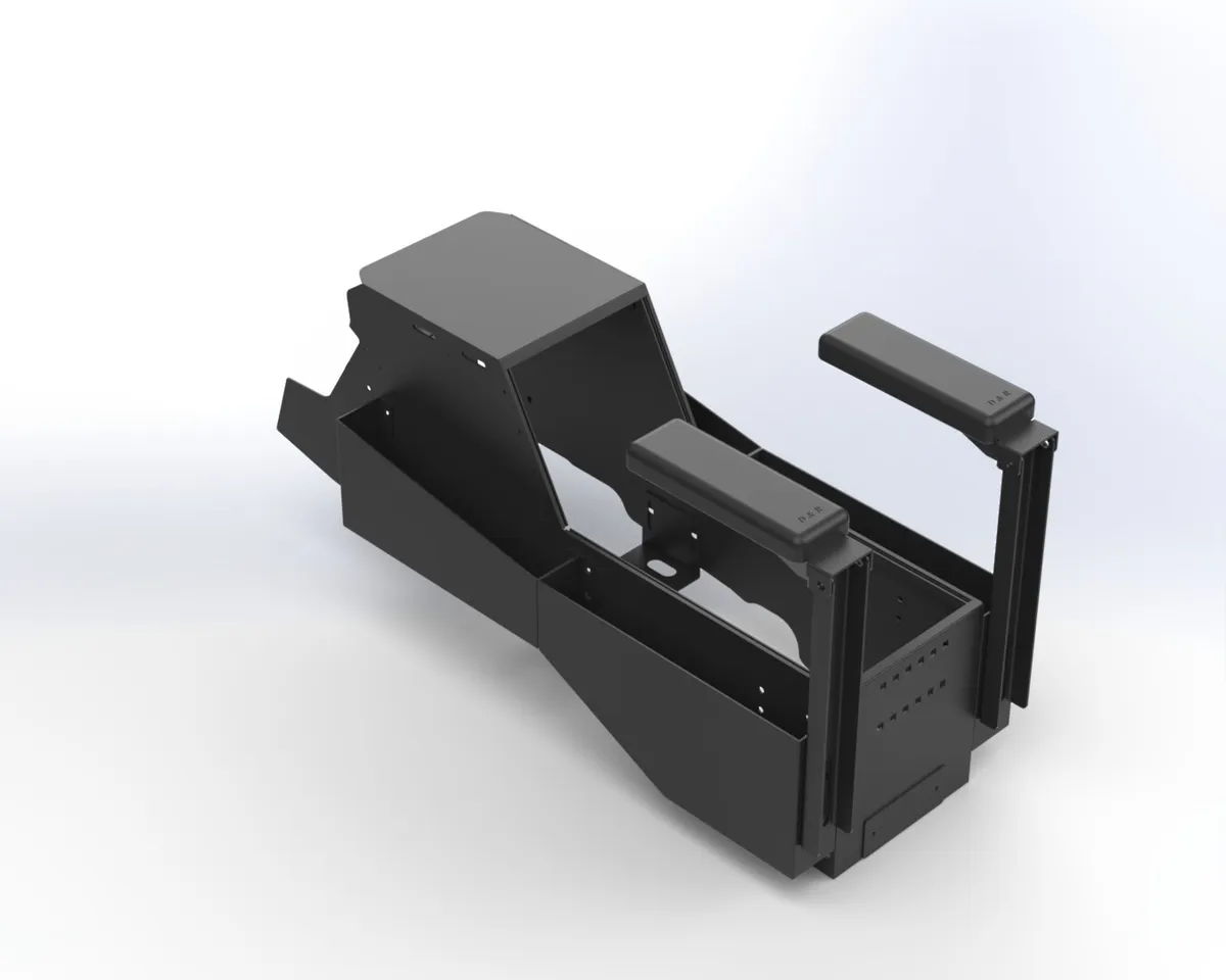 D&R 901-0175A emergency vehicle console for the Ford F-150 with driver and passenger side armrests