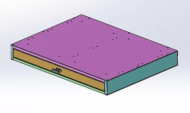 Low-profile map drawer cabinet with one wide shallow drawer under a flat drilled mounting top