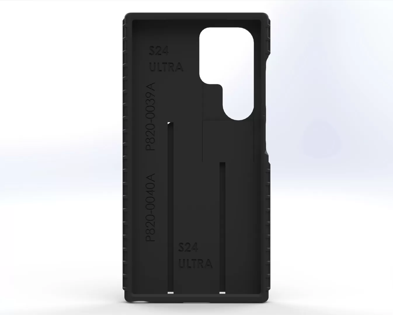 Case interior with S24 ULTRA and part numbers P820-0039A and P820-0040A molded in