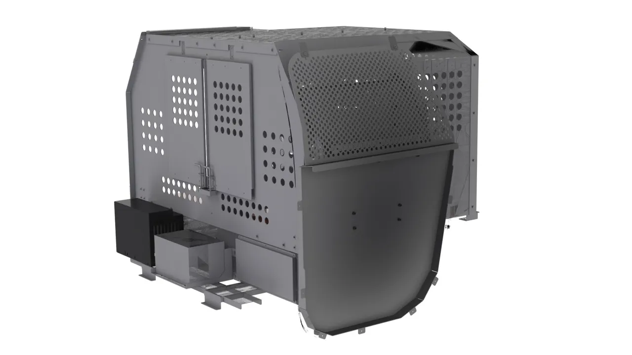 D&R 934-1029A K9 kennel insert for the Ford Expedition with perforated door, battery box and repeater mount