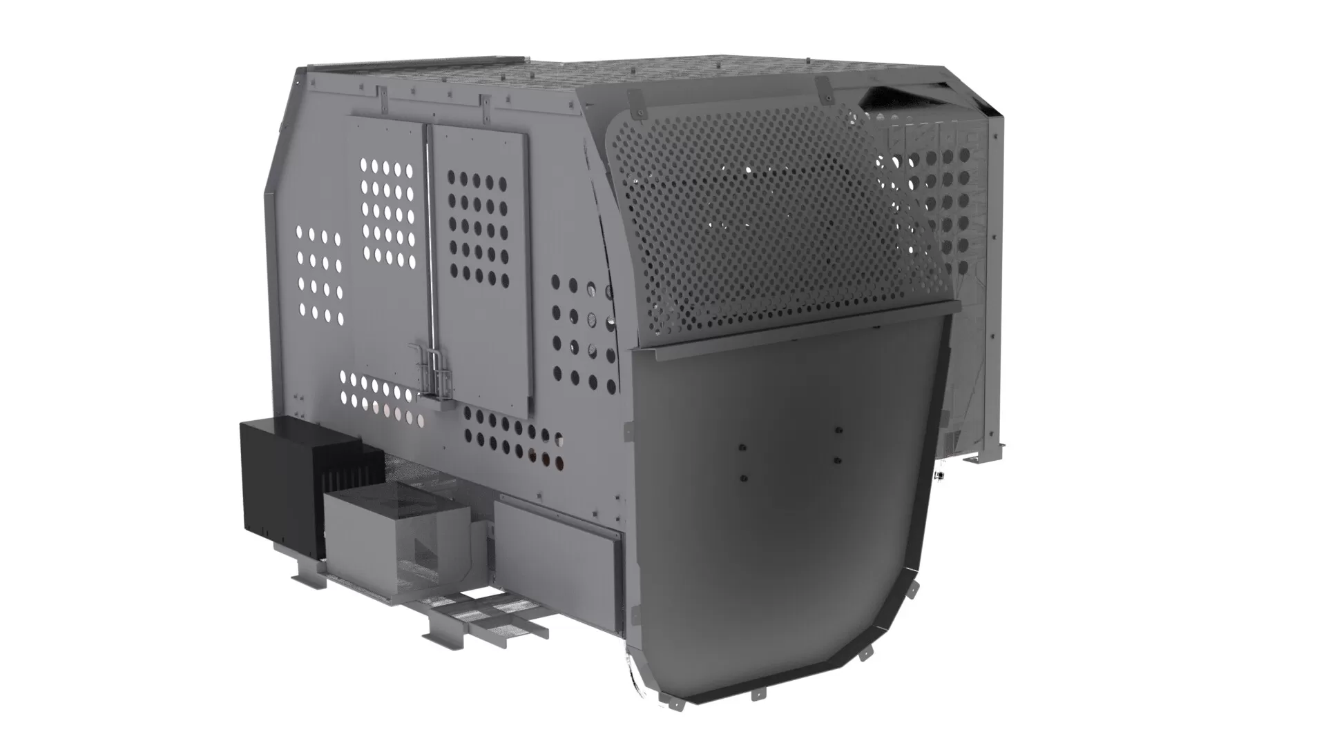 D&R 934-1029A K9 kennel insert for the Ford Expedition with perforated door, battery box and repeater mount
