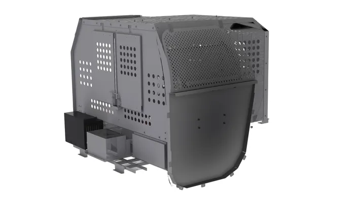 D&R 934-1029A K9 kennel insert for the Ford Expedition with perforated door, battery box and repeater mount