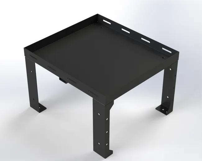 D&R 934-1028A universal storage tray on four slotted mounting legs with a raised lip around the deck