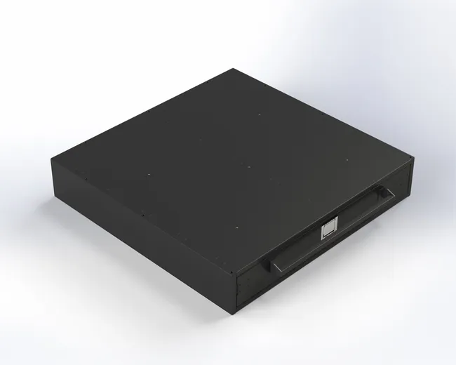 D&R 934-1024A single-drawer vehicle storage cabinet for the Chevy Tahoe, closed with recessed pull channel
