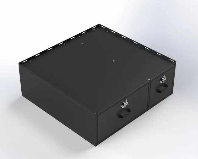 D&R 934-1021A two-drawer vehicle storage cabinet for the Ford Expedition Max, Simplex push-button locks