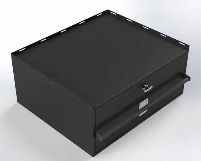 D&R 934-1006A vehicle storage cabinet for the Ford Expedition Max, paddle latch and side grab handle