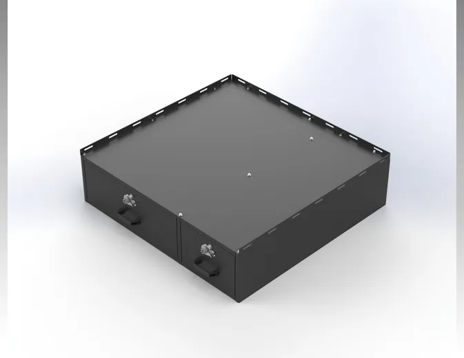 D&R 934-1005A two-drawer vehicle storage cabinet for the Ford Transit with Simplex locks, drawers shut