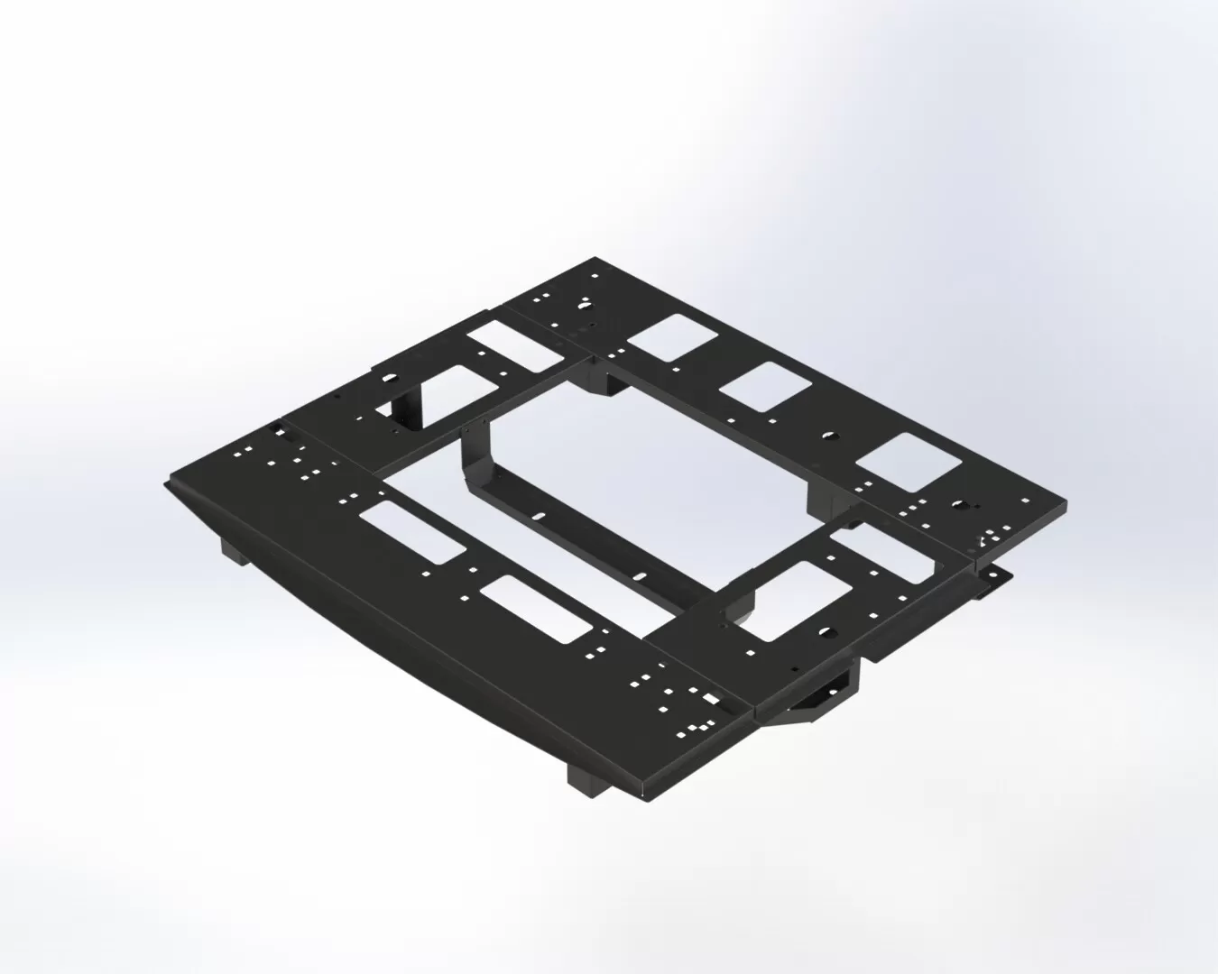 D&R 933-0238A full subframe for the Chevrolet Tahoe in black wrinkle powder coat, three-quarter view
