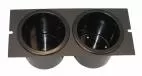 D&R CA-0107 dual cupholder for emergency vehicle consoles, black faceplate with two deep round wells