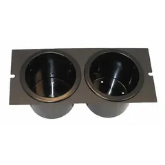 D&R CA-0107 dual cupholder for emergency vehicle consoles, black faceplate with two deep round wells
