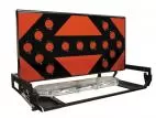 D&R ERL306015KHT enclosed aluminum arrowboard kit with orange chevron panel and lightbar mounted in the rack base
