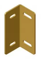 D&R 825-0138A arrowboard mounting bracket, gold-finished steel angle with four slotted bolt holes