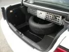 D&R 932-0015A full width trunk equipment tray for the Dodge Charger, perforated aluminum panel on slides