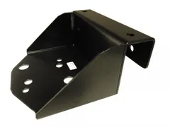D&R 935-0067A single pushbar inverted speaker bracket in black powder-coated steel with slotted bolt holes