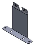 D&R 936-0522A deck mount L bracket, 4 inch tall single upright with two hooked slots on a flat foot