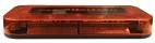 Front elevation of the amber unit showing the D&R MiniTech logo panel between the two LED rows