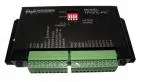 Top view of the flasher label listing left, right, centre flash, dimmer and outputs 1 to 8