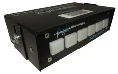 D&R SP6200 switch pack with six backlit white push-button switches in a black metal case