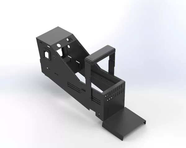 D&R 901-0164A console for the Ford Interceptor Utility in black with sliding armrest and rear floor tray