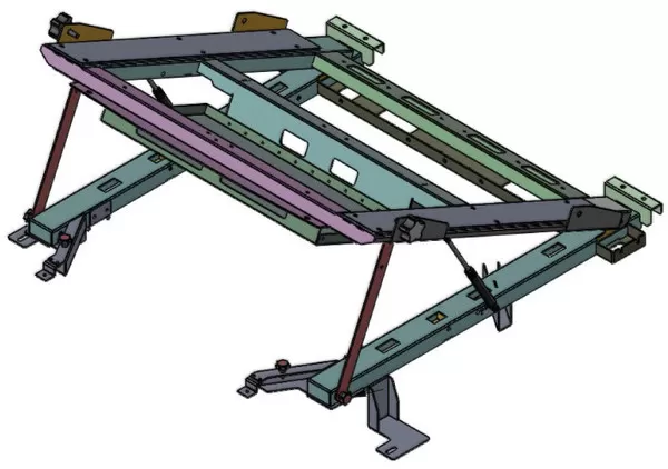 D&R 933-0133A liftable subframe for the 2020 Interceptor Utility, bare frame with the lift arms fitted