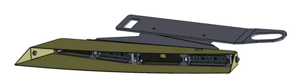 D&R GSVL-IC-CHRGR interior lightbar rendering with its visor bracket and LED modules along the front edge