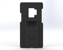 D&R Dovetail phone case for the Samsung Galaxy S9, back view with the moulded dock plate and camera cutout