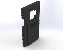 Empty S9 case at a three-quarter rear angle with ribbed side grips and an open camera cutout