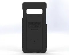 D&R Dovetail phone case for the Galaxy S10, rear view with the dock plate and wide camera bar cutout