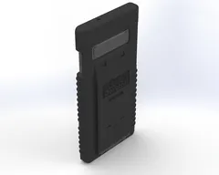 Galaxy S10 seated in the case with its camera bar showing through the rear opening