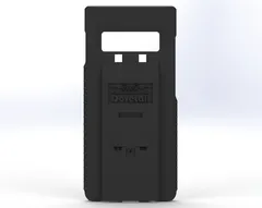 D&R Dovetail phone case for the Galaxy S10+, rear view with embossed logo and docking contact slot
