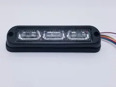 D&R PY-9672-X thin sealed surface mount LED module with three clear lens optics and a wiring pigtail