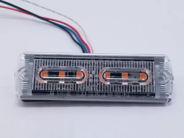 D&R PY-9674-X ultra-thin surface mount LED module with two amber LED optics under a clear lens