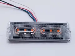 D&R PY-9674-X ultra-thin surface mount LED module with two amber LED optics under a clear lens