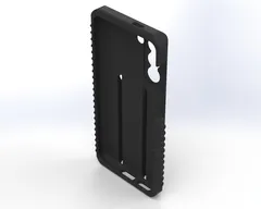 Tilted view into the empty case showing the charging port cut-outs along the bottom edge
