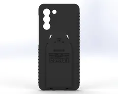 D&R Dovetail phone case for the Galaxy S21, rear view with embossed docking plate and ribbed grips