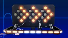 Opposite half of the alternating flash lit, leaving the remaining sealed modules dark on the black board