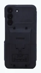 Assembled case photographed from the back, camera cut-outs and D&R Dovetail logo on the plate